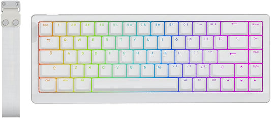 EPOMAKER HE68 Lite Hall Effect Gaming Keyboard, 8k Polling & 128K Scan Rate, 0.01mm Adjustable Trigger, 0.125ms Latency, 5-Layer Sound-Dampened, Snap Key, SOCD, A-RGB, Wired, Mac Software (White)