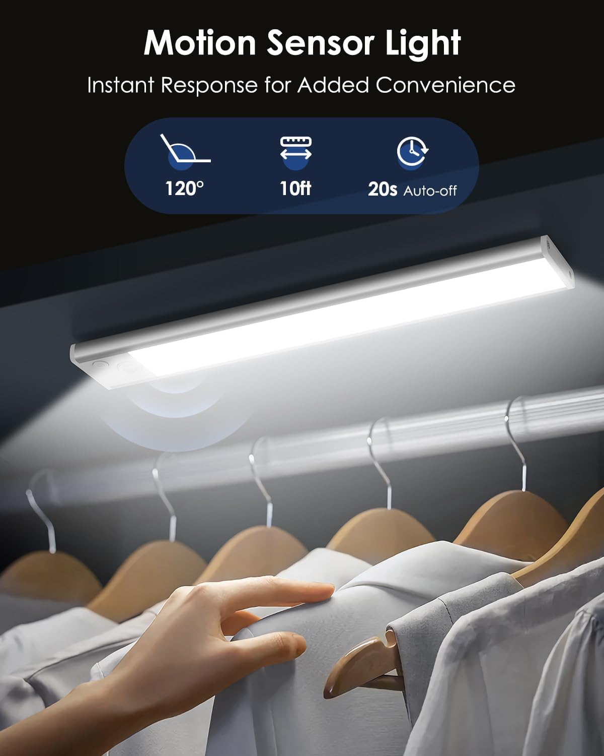 VerRon 10inch Under Cabinet Lighting Rechargeable 5-Pack