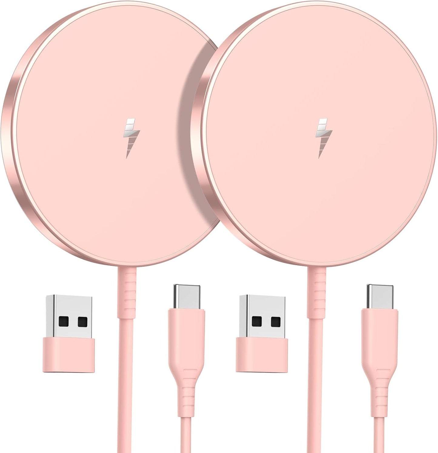 Magnetic Wireless Charger, 2-Pack 15W Fast Mag-Safe Stand for iPhone 17-12 | Fast Magnetic Wireless Charging Pads for iPhone 17/17 Air/17 Pro/17 Pro Max, 16/15/14/13/12 Series and AirPods(white）