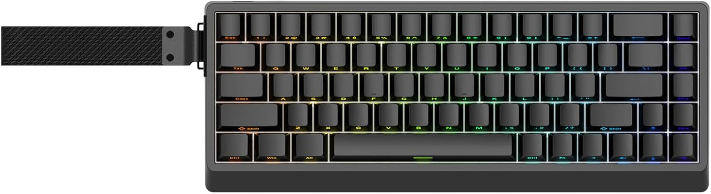 IROK ND68 68 Keys Wired Magnetic Switch Keyboard, 0.005MM RT Accuracy, 8KHZ Polling Rate/Latency As 0.125MS/256KHZ Single Key Scan Rate/ARGB，Hot Swappable,Gasket Structure Gaming Keyboard（Black）