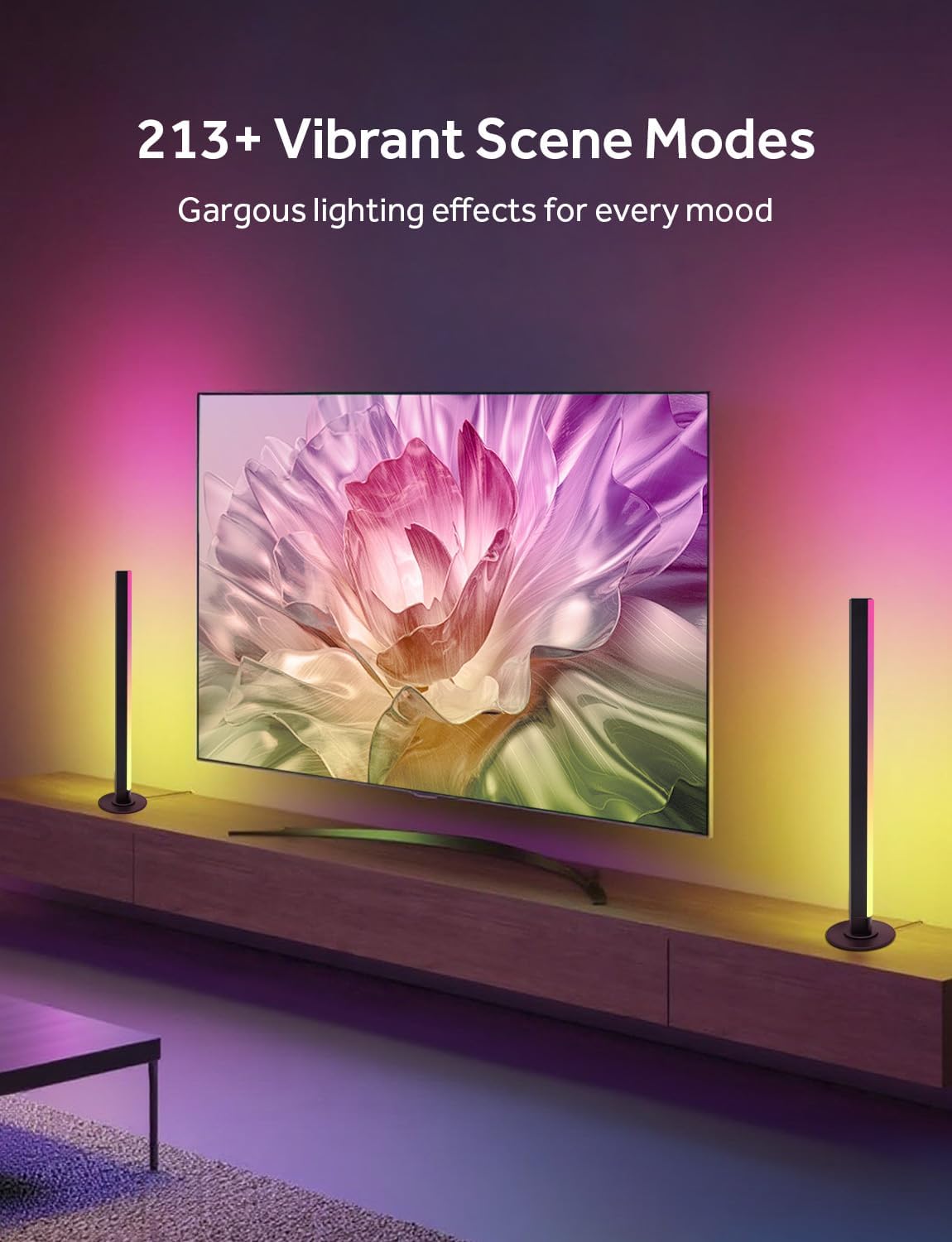 Smart Light Bar, RGB IC LED Lights Bars for Living Room Gaming TV Backlight