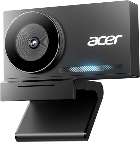 Acer 4K Webcam for PC/Mac with All-Metal Unibody Sculpted, Sony 1/2" Sensor, PDAF, 2 Noise Reduction Mics, Privacy Cover for Switch 2/Zoom/Teams/Facetime/YouTube/Google Meet