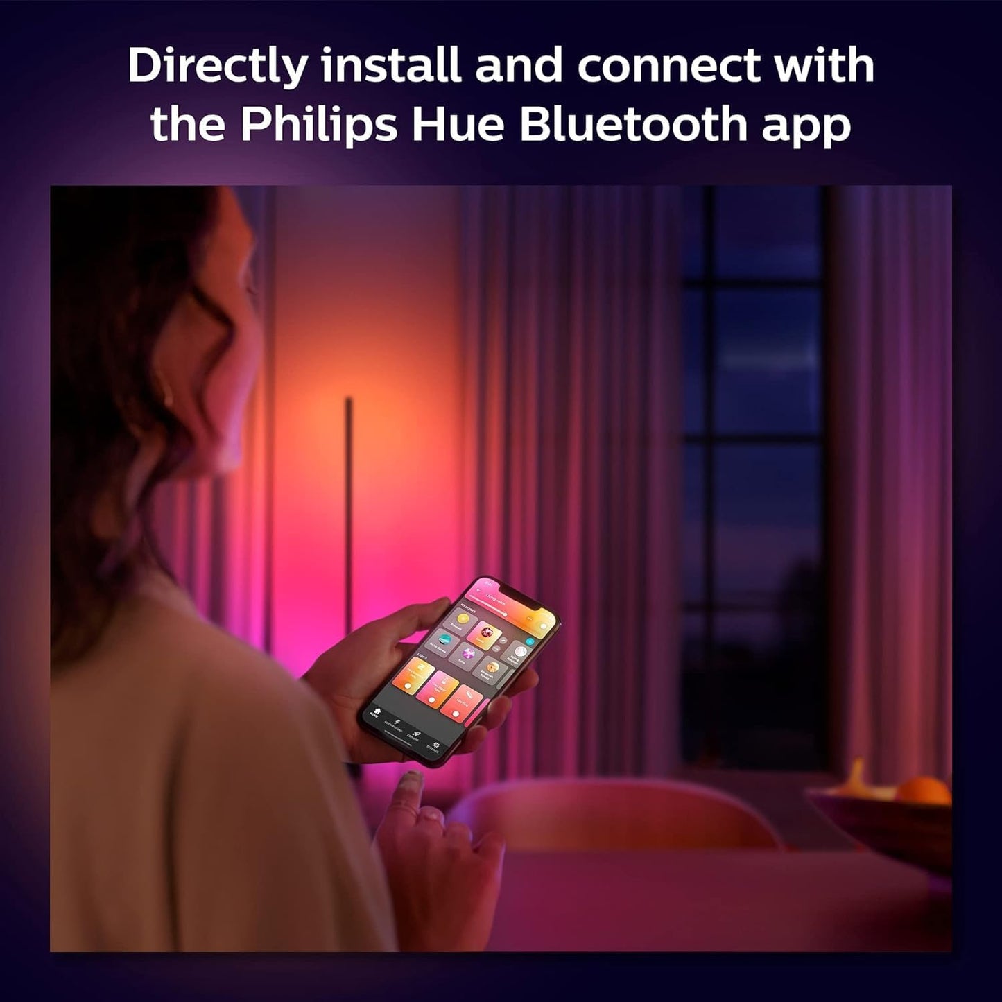 Philips Hue Indoor 6-Foot Smart LED Light Strip Base Kit with Plug - Flowing Multicolor Effect - 1 Pack - Control with Hue App - Compatible with Alexa, Google Assistant and Apple HomeKit