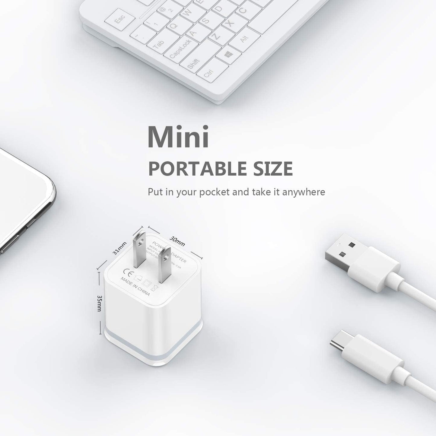 USB Wall Charger, LUOATIP 3-Pack 2.1A 5V Dual Port Cube Power Adapter Plug Block Charging Box Brick for iPhone 14 13 12 11 Pro Max SE XS XR X 8 7 6 6S Plus, Galaxy, LG, Moto, Android Phones