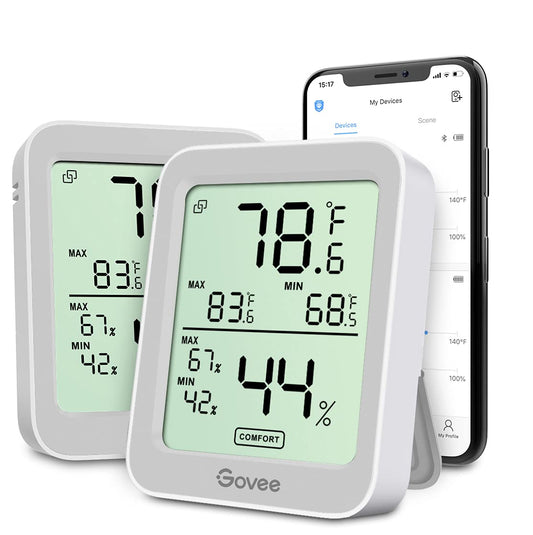 Govee Indoor Hygrometer Thermometer 2Pack H5075 with Bluetooth App Control