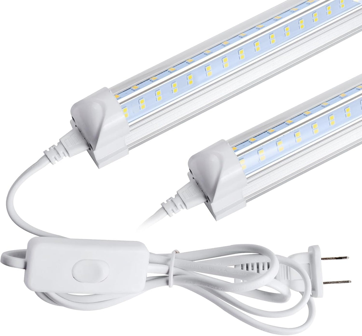 AQIQUUT 3FT Lights 36W 6500K 5000LM Daylight,Foot Led Shop Lights 110V Linkable Clear Cover Integrated V-Shape for Shop Garage Warehouse Workshop Commercial Bay Lighting(2-Pack)