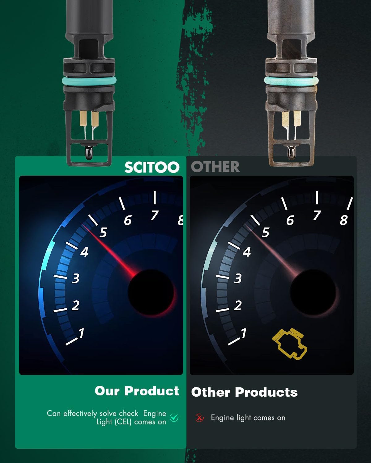 SCITOO 5149182AA Intake Air Temperature Sensor fit for Dodge for Grand Caravan for Durango 2011-2020 for Charger 2011-2018 2020,for Jeep for Grand Cherokee 2011-2015,for Ram for 1500 2014-2016
