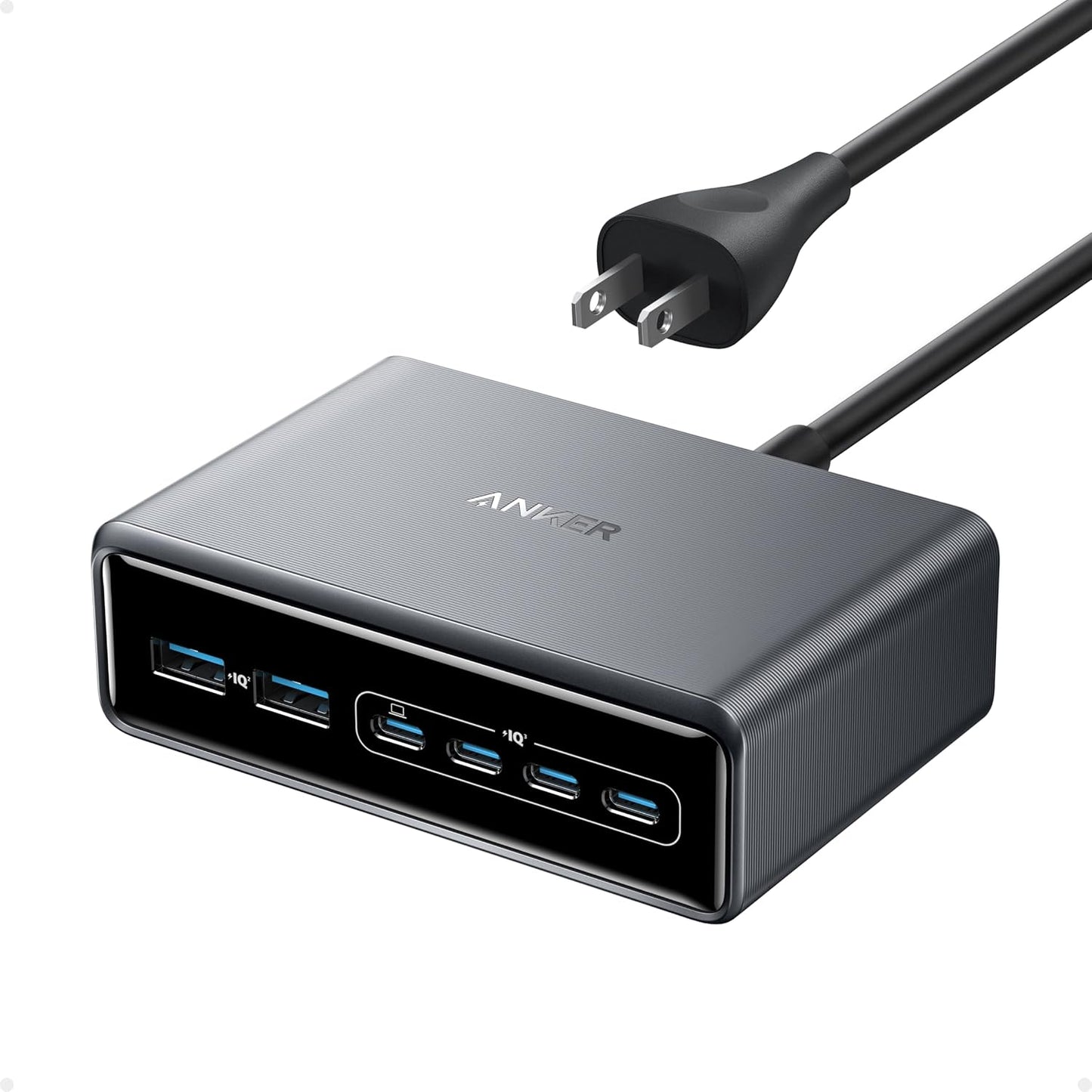 Anker Prime Charging Station, 200W 6-Port GaN Desktop Charger | Fast Charging USB C Charger for Multiple Devices, Compatible with iPhone, Galaxy, MacBook, Dell and More