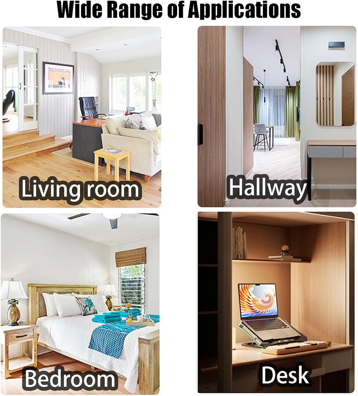 Rechargeable Smart LED Motion Sensor Ambient Light, Punch-Free Color Changing Motion Sensor Light for Stairs, Wardrobe, Cabinet (6Pcs,Black, 7-Color Changing)