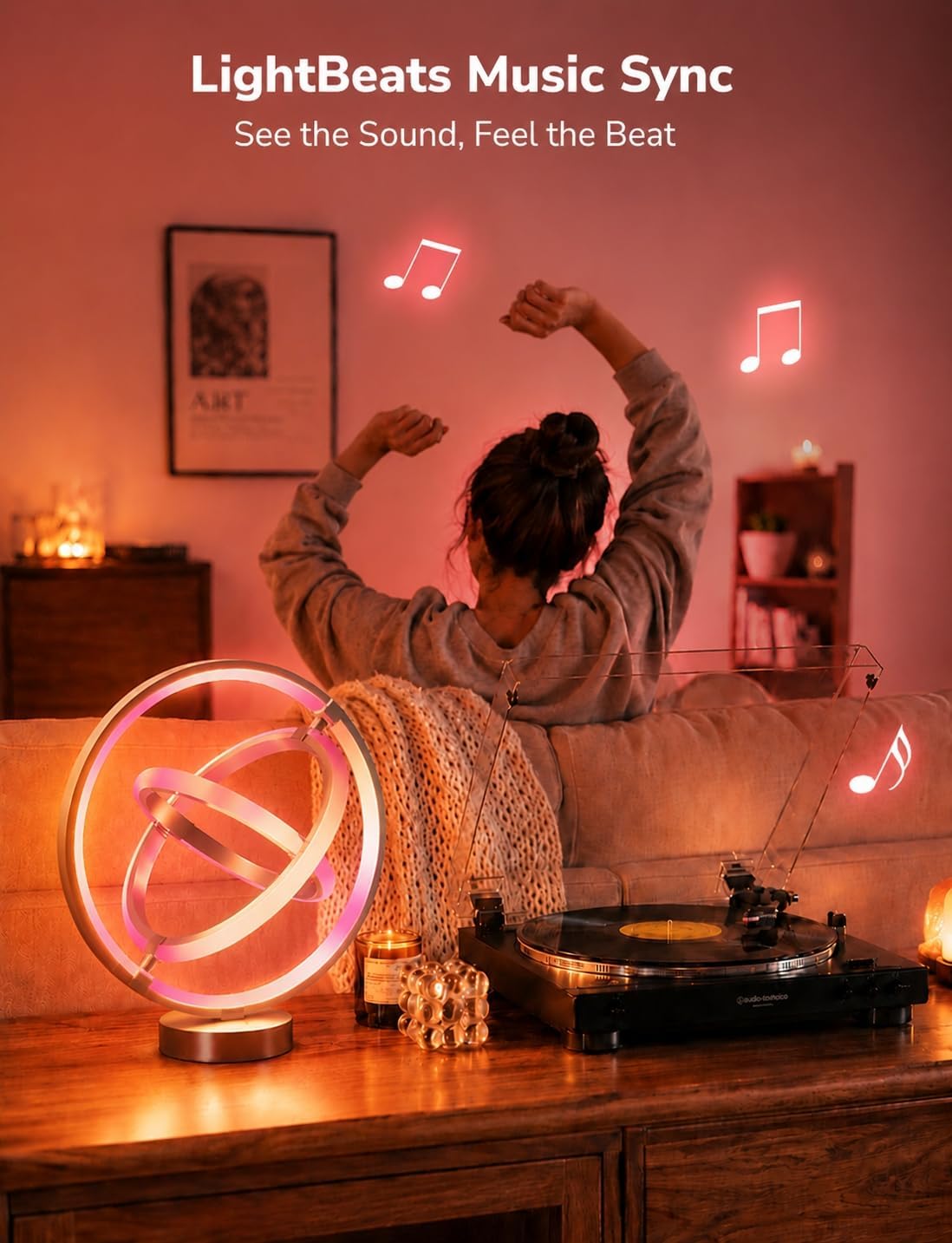 Lepro TB1 AI Smart Table Lamp, RGB+IC Addressable Color Changing Desk Light Alexa Google Home Enable, Music Sync, DIY Endless Scenes, APP Control Cool LED Lamp for Room Decor Ambient Lighting, 2.4 GHz