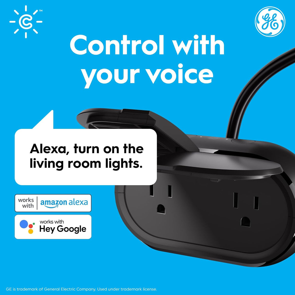 GE Cync Outdoor Smart Plug, Wi-Fi & Bluetooth, Alexa & Google, 1pk | Weather-resistant outdoor smart outlet, Wi-Fi & Bluetooth, app scheduling, voice control, Alexa & Google compatible