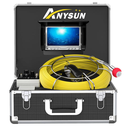 Sewer Camera 100FT, Can Connect External Monitor, Zoom in and Out, IP68 Waterproof, 12 pcs Adjustable Light, Plumbing Snake Cam with DVR Pipe Video Inspection, for Sewer Line, Drain, Duct, Plumbing