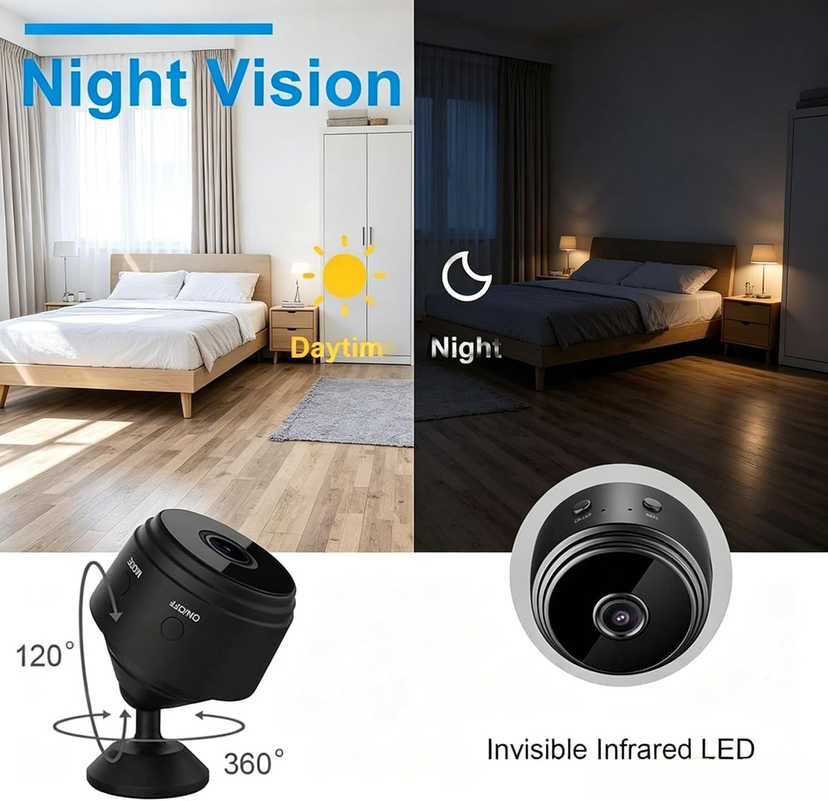 4 Pack Hidden Camera 1080P WiFi Night Vision for Pet Baby Home Security