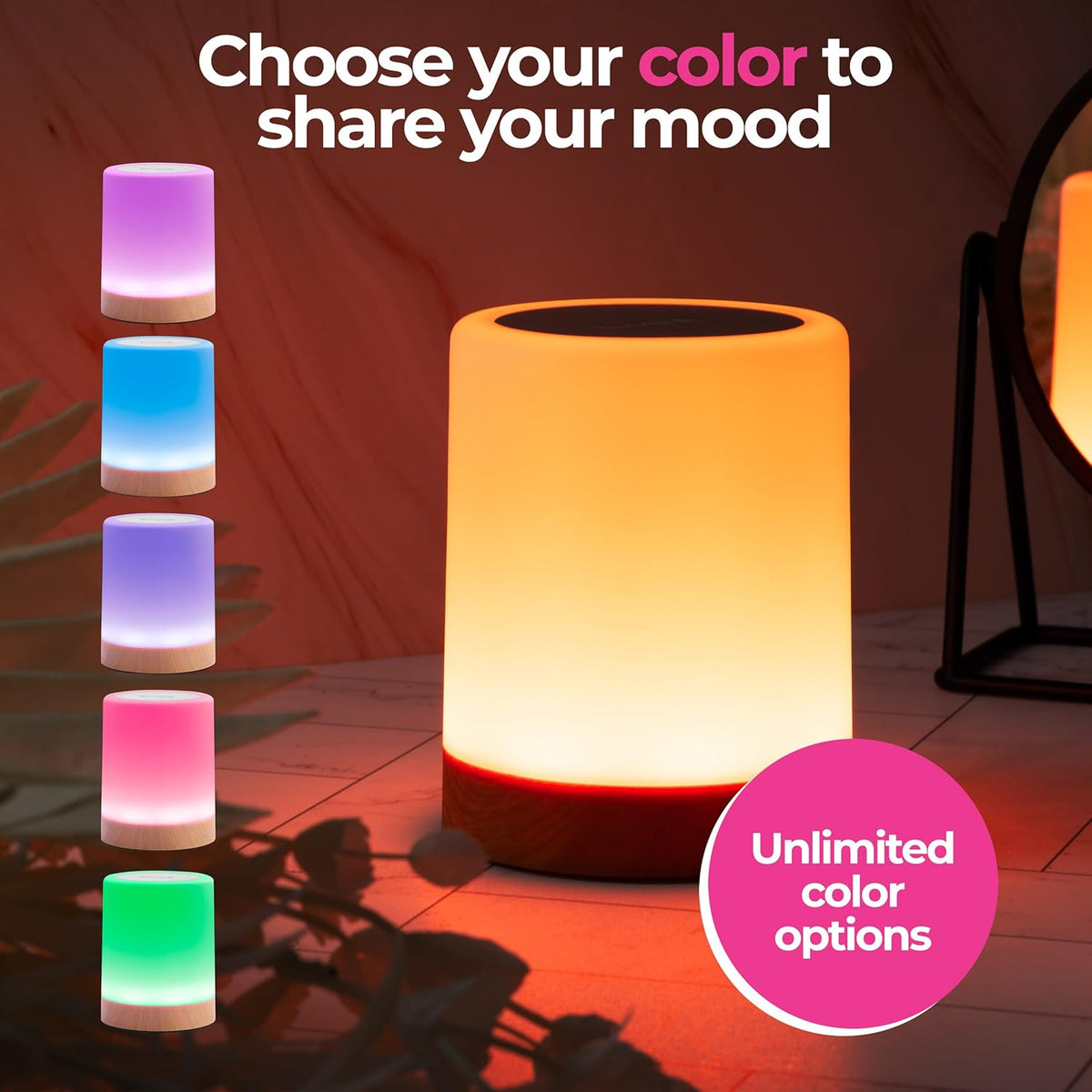 LuvLink Friendship Lamps No Subscription WiFi Touch Lamp for Long Distance Relationships, Couples, Friends & Family - Gift Ready (Set of Two)