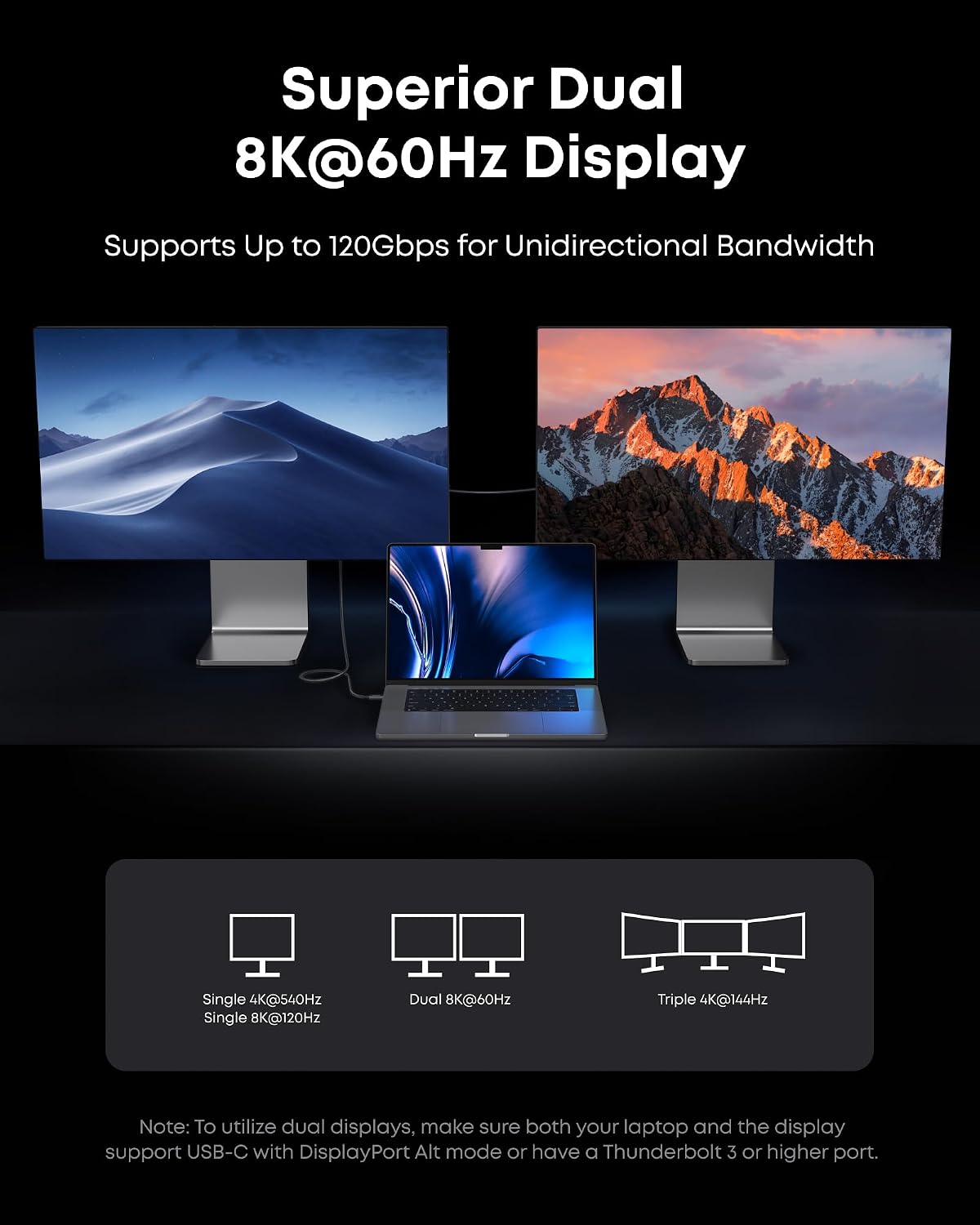 Anker Prime Thunderbolt 5 Cable, 3.3ft USB-C to USB-C Cable, 240W Charging | 80Gbps Data Transfer, Up to 120Gbps Bandwidth, 8K/4K Displays, for iPhone 16, MacBook and More (Thunderbolt 5-Certified)