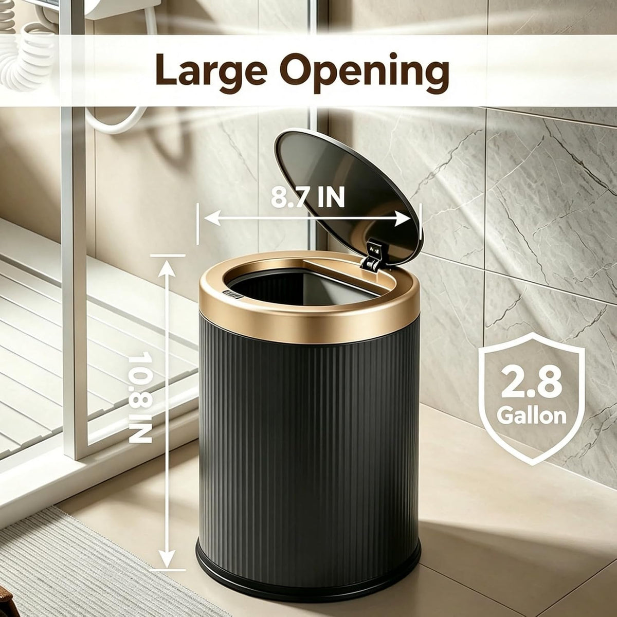 URALFA Bathroom Trash Can Automatic Touchless, Motion Sensor Trash Can