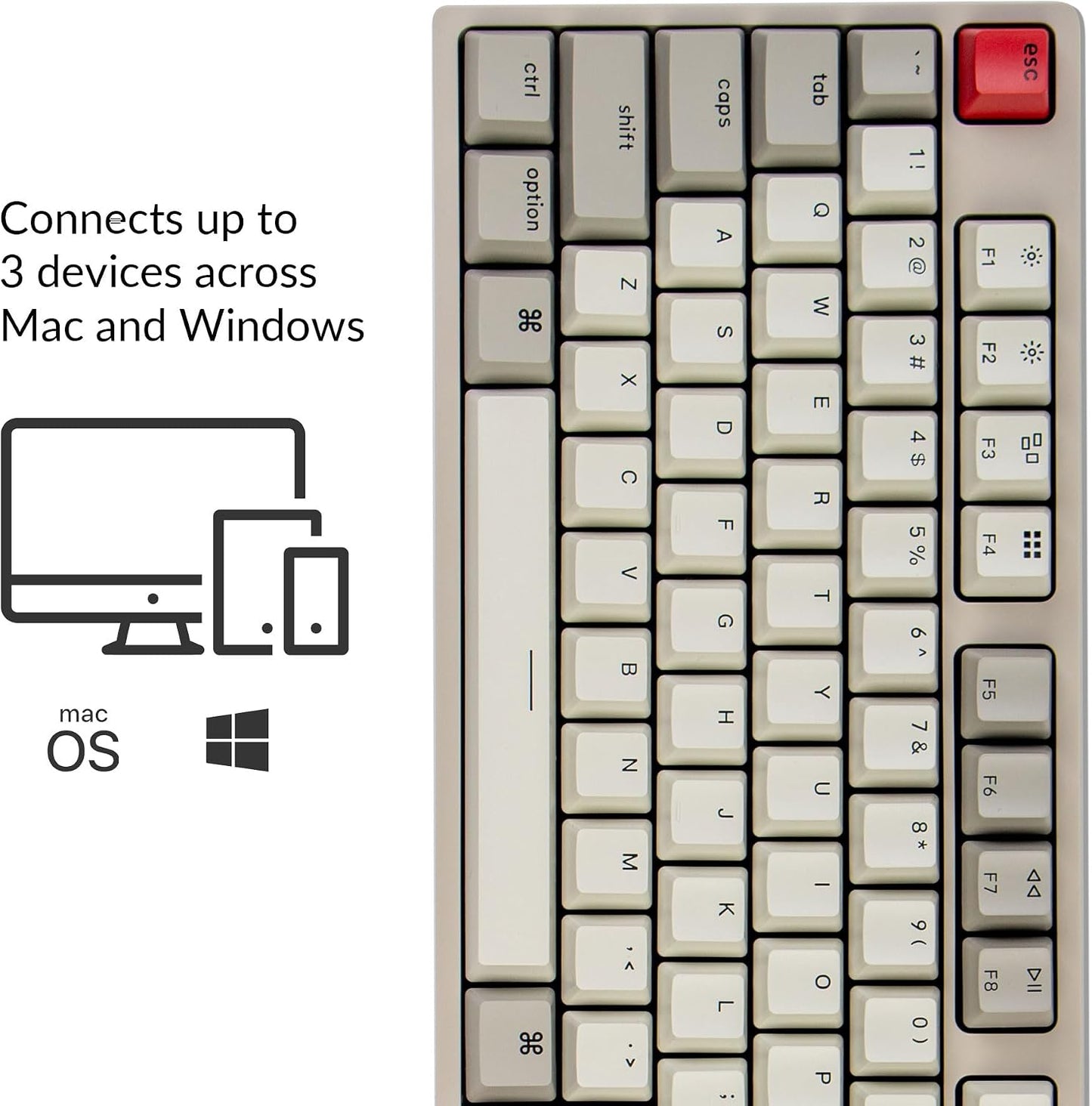 Keychron C2 Full Size Wired Mechanical Keyboard Compatible with Mac, Keychron Brown Switch, 104 Keys ABS Retro Color Keycaps Gaming Keyboard for Windows, USB-C Type-C Braid Cable