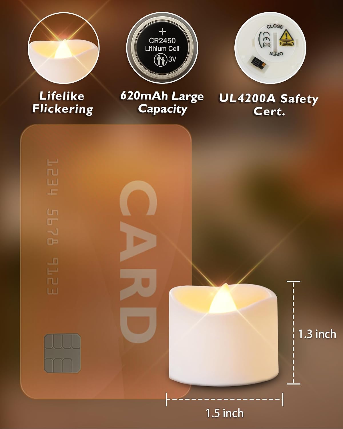 Homemory 12-Pack Remote Flameless LED Battery Tea Light Candles, 400+Hrs | 2/4/6/8H Timer Flickering Tealight Votives for Halloween Pumpkins, Christmas Decor, Weddings and Home Ambiance