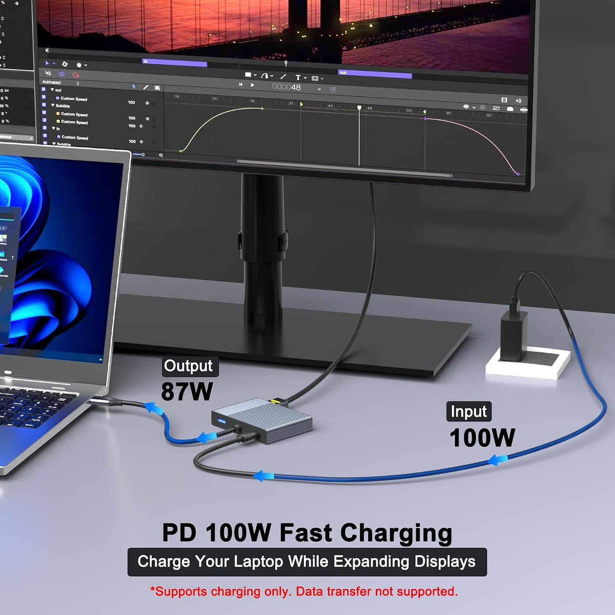 USB C to 3 HDMI Adapter with PD 100W/USB3.0, 4K@60Hz 3 Way HDMI Splitter Extended Display for 3 Monitors, Triple Monitor Docking Station for Dell/HP/Mac Laptop, SST/MST USBC Hub for Multiple Monitors