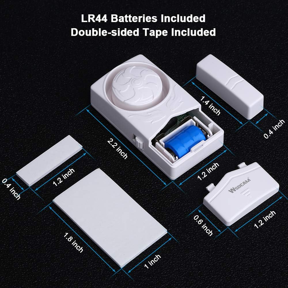 WSDCAM Door and Window Alarm for Home Wireless Alarms Security System Magnetic Alarm Sensor Close Door Reminder Loud 110 dB, 4-in-1 Mode Window Alarms 10 Pack