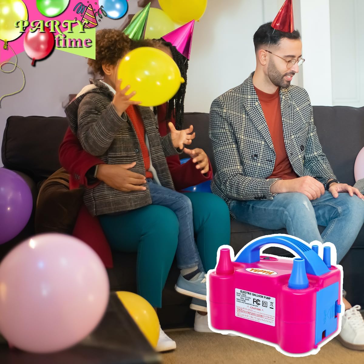 Electric Balloon Pump, Portable 2 Modes Balloon Blower Machine with 14 Balloon Arch Kits, Air Pump for Balloon, Balloon Inflator for Party Decoration