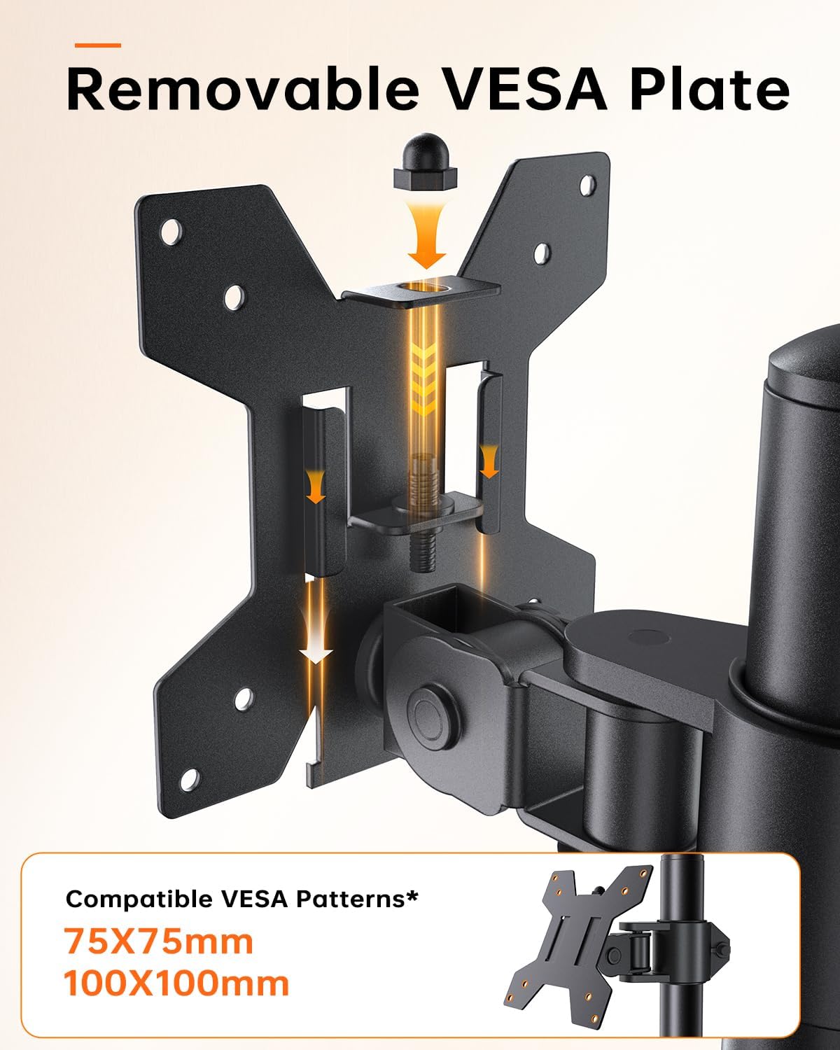 Monitor Arm Desk Mount for 13-27'' Monitors, Single Extra Tall 31.5 Inch Monitor Stand Holds up to 17.6lbs with Swivel, Tilt, Height Adjustable, C-Clamp, 75x75-100x100mm VESA