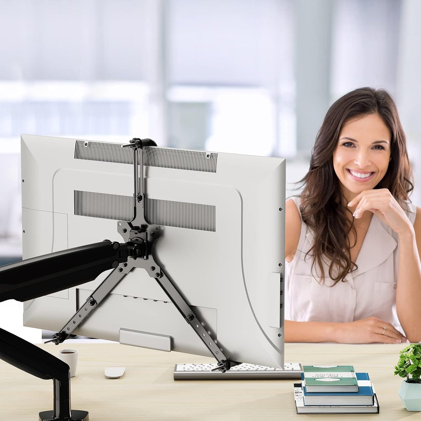 MOUNT PRO VESA Mount Adapter, Universal Non-VESA Monitor Mount Adapter for 19 to 32 inch Screens, Vesa Bracket 75x75mm/100x100mm, Hold up to Max 17.6lbs