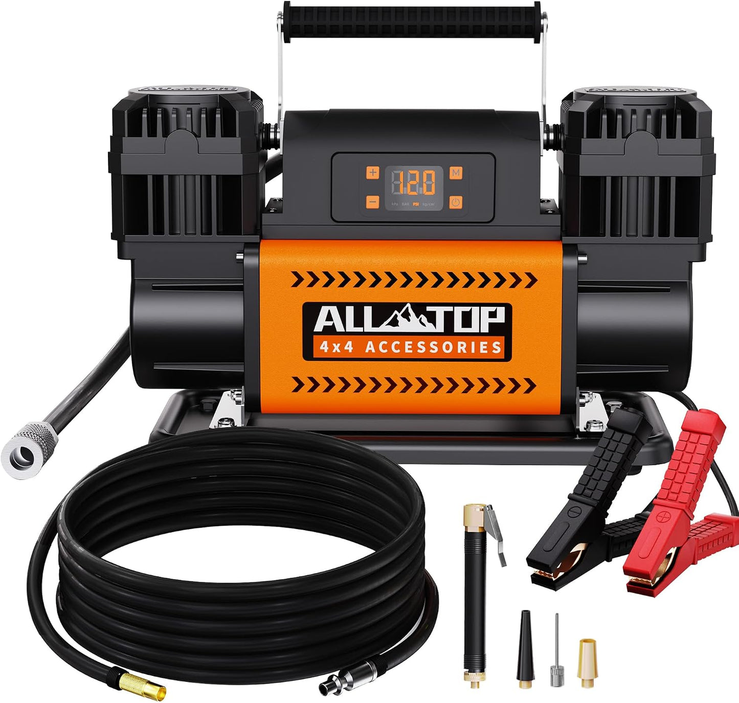 ALL-TOP Air Compressor Kit, Dual Cylinder 12V Portable Inflator 12.35 ft³/Min, Offroad Air Compressor Pump for Truck Tires, Heavy Duty Max 150 PSI for 4x4 Vehicle & RV