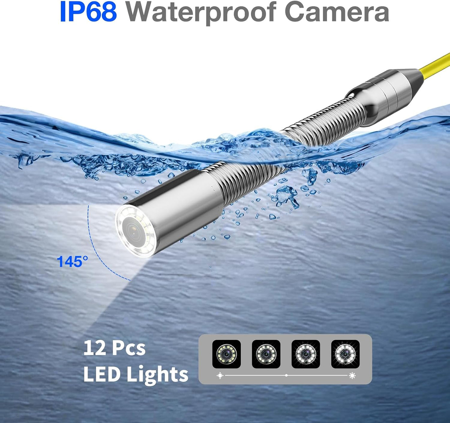 Sewer Camera 100 FT, 4.3" HD Screen, 23mm Industrial Endoscope with Light, Portable Drain Camera with 8500mAh Battery,Ideal for Plumbers and Homeowners(No DVR)