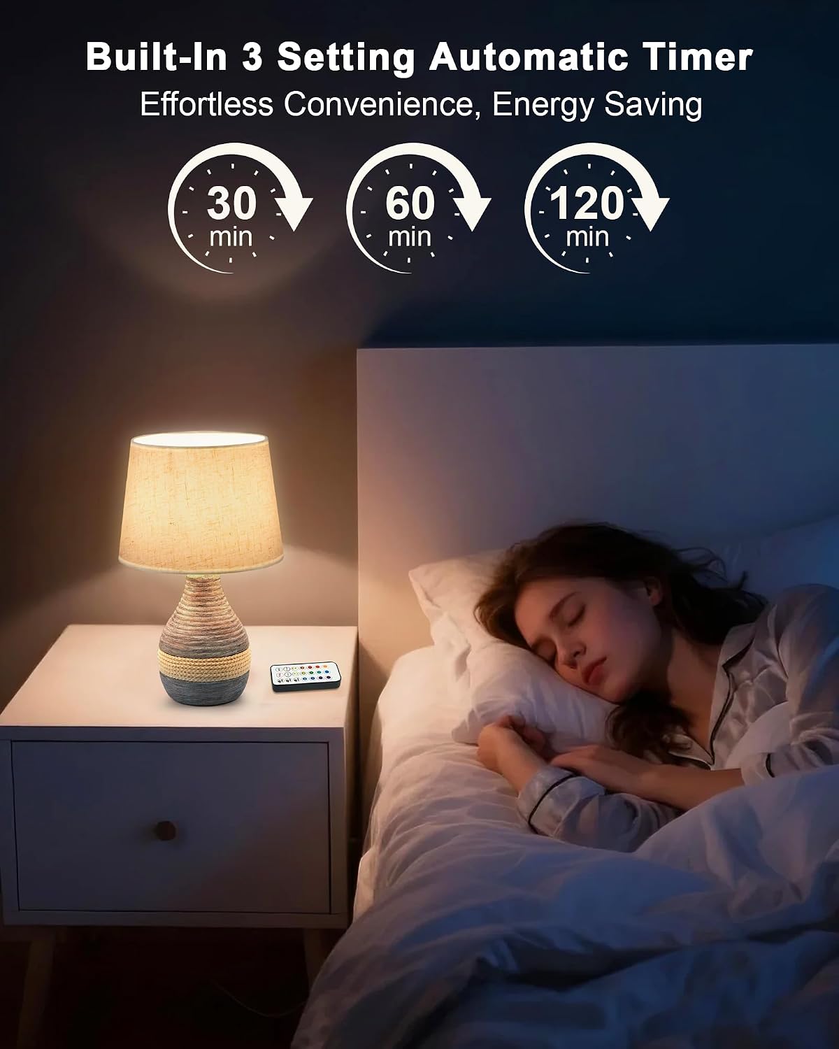 13" H Small Rechargeable Cordless Ceramic Table Lamp, Coastal | Remote Control RGB, Warm White Light, Timer, Dimmer, Battery Operated Lamp for Bedroom, Living Room, Kitchen, Linen Shade