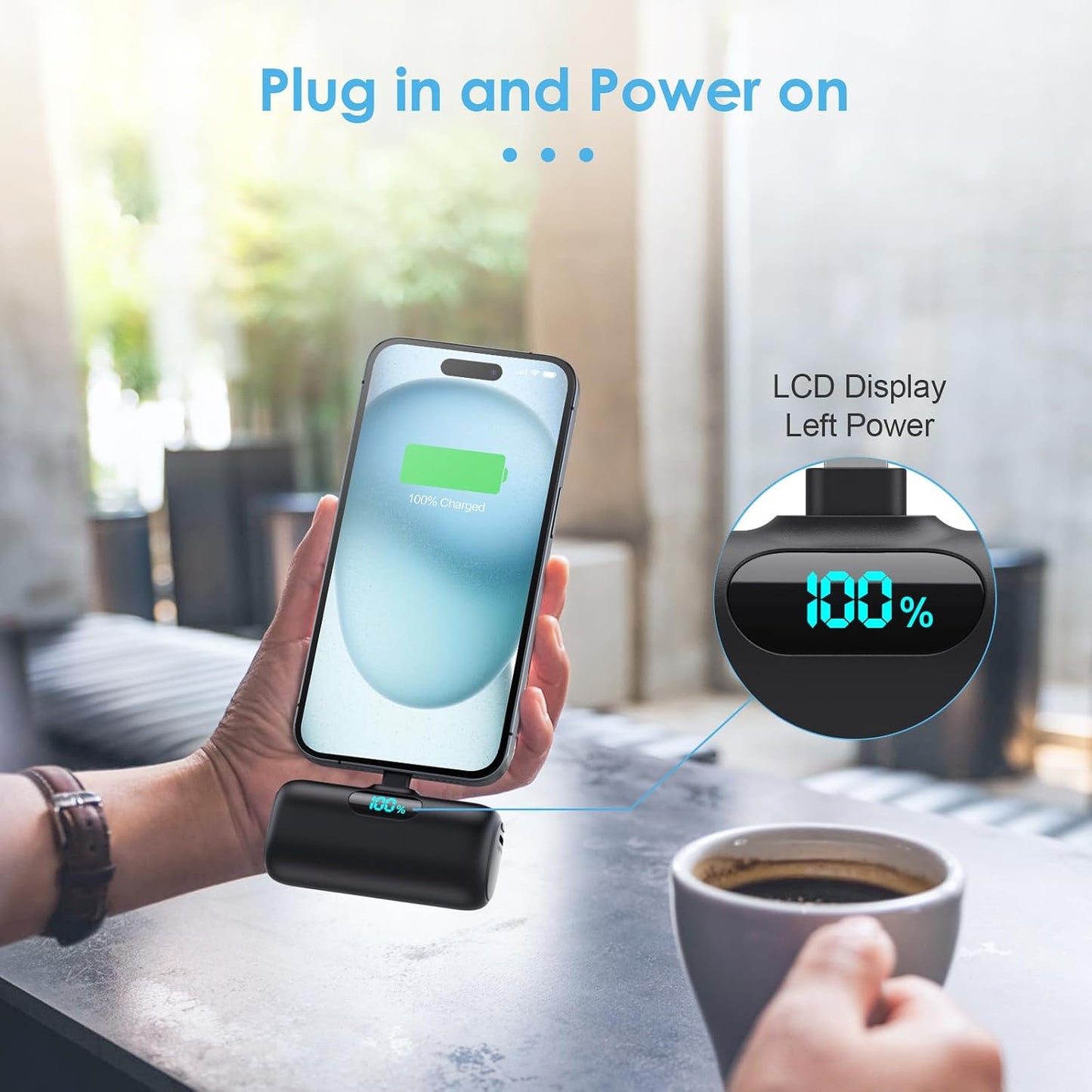Mini Portable Charger USB C Power Bank,Upgraded 5000mAh PD Fast Charging Battery Pack Built-in USB-C Connector Travel Essential for iPhone17/17Pro/17Pro Max/Air/16 Plus/16Pro Max/15 Series,Android