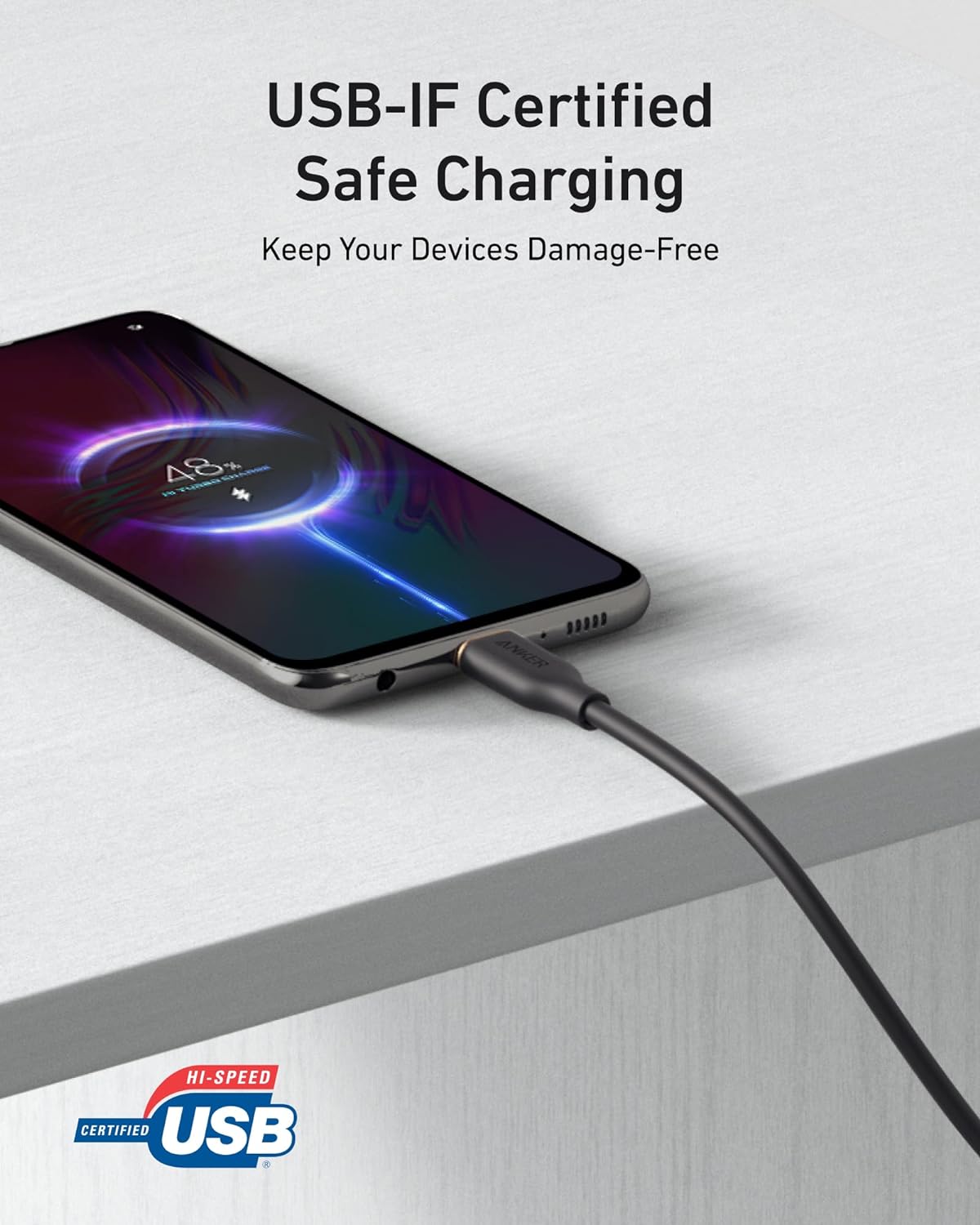 Anker USB A to USB C Cable, USB to USB C Flow Cord (2-Pack, 3 ft, Black) | Fast Charging for iPhone 17 / 16 Series, and More