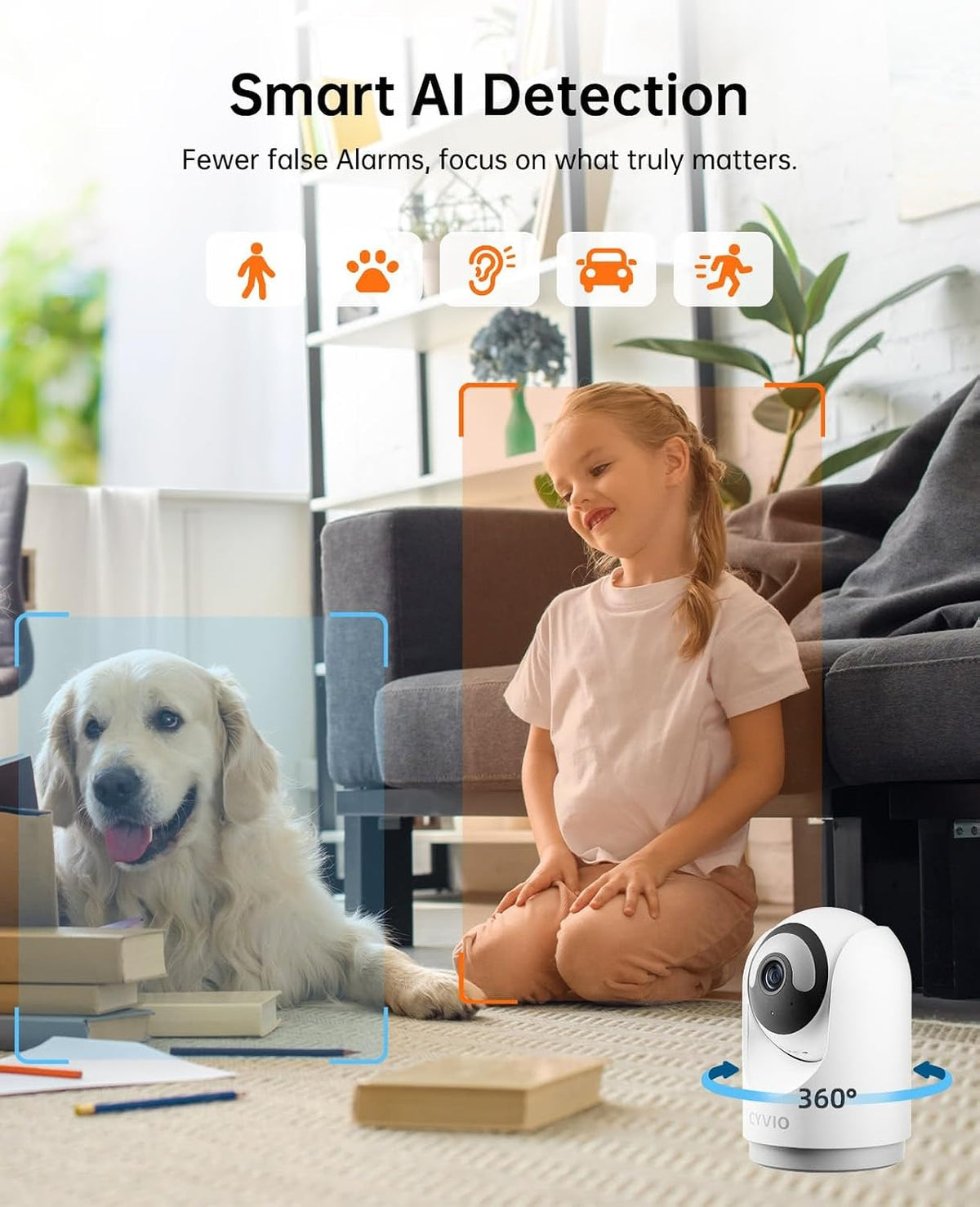 5MP Indoor Security WiFi Camera, with Smart Night Light, 2.4/5GHz