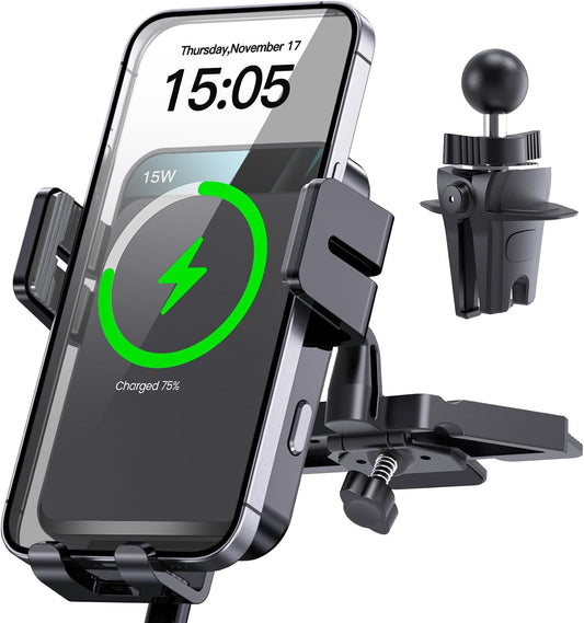 Wireless Car Charger Auto-Clamping CD Slot Air Vent Car Mount Car Charger