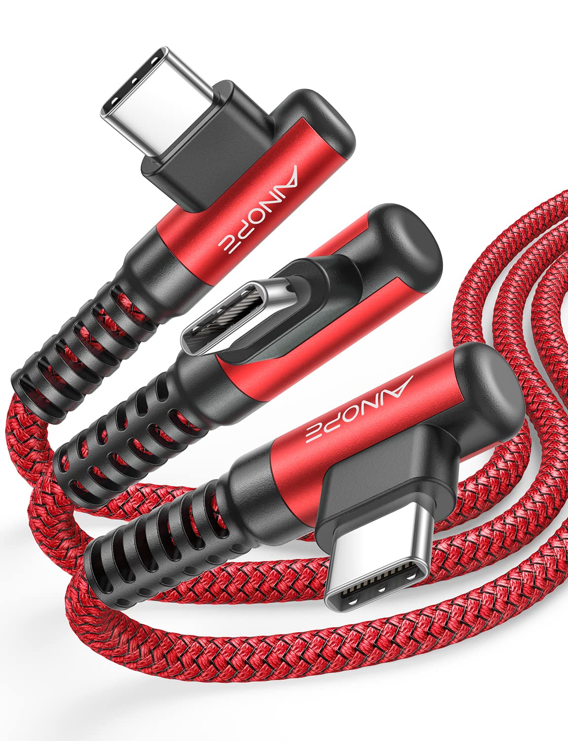 AINOPE 10 ft USB C Cable 2-Pack, 3.1A C Chargers Fast Charging 10 Foot, Resistant Nylon Braided Type C Charger Fast Charging 10ft Right Angle Charger Cord Fit for Galaxy S20 Ultra S10 S10E S9 S8 Plus