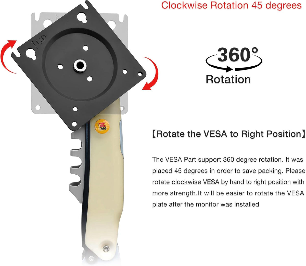 Monitor Mount,Fits 17-30" or Bigger Computer Monitors(Within 19.8lbs), Adjustable Stand with Tilt Rotation Swivel Function, Desk Mount F80 Series (Lava Yellow)