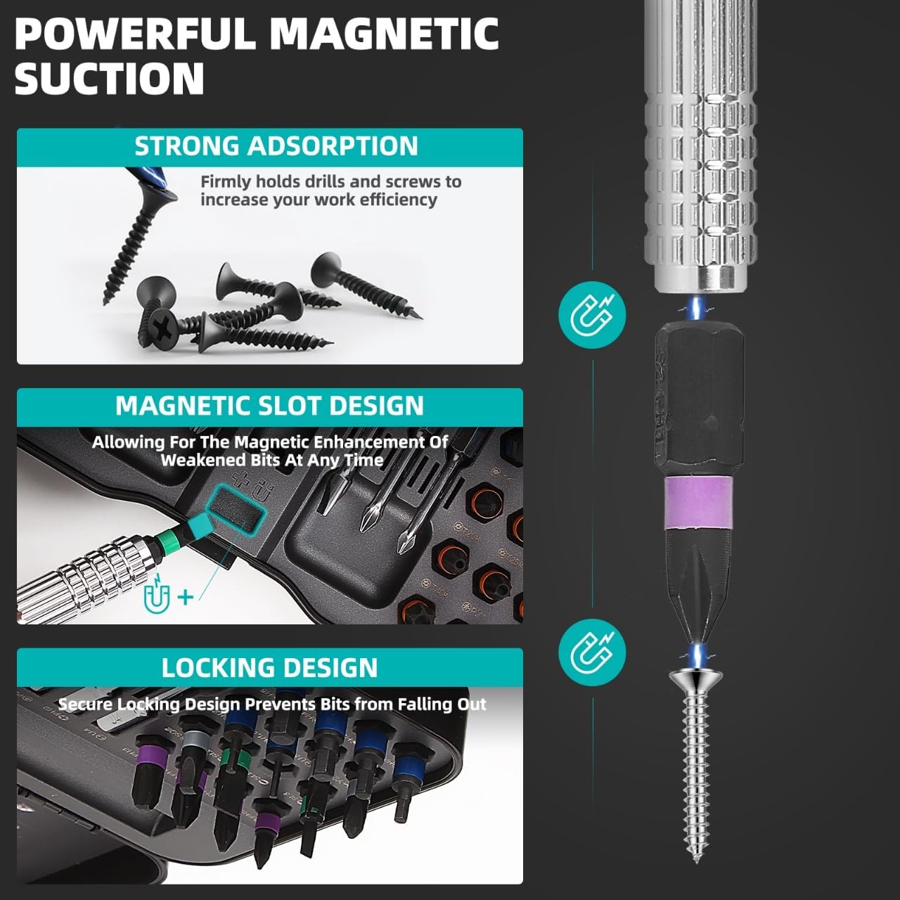 40 in 1 Magnetic Screwdriver Set, DIY Ratchet Screwdriver Set with T Handle Detachable, Versatile Portable Precision Tool Kit for Computer, Furniture, Bicycle