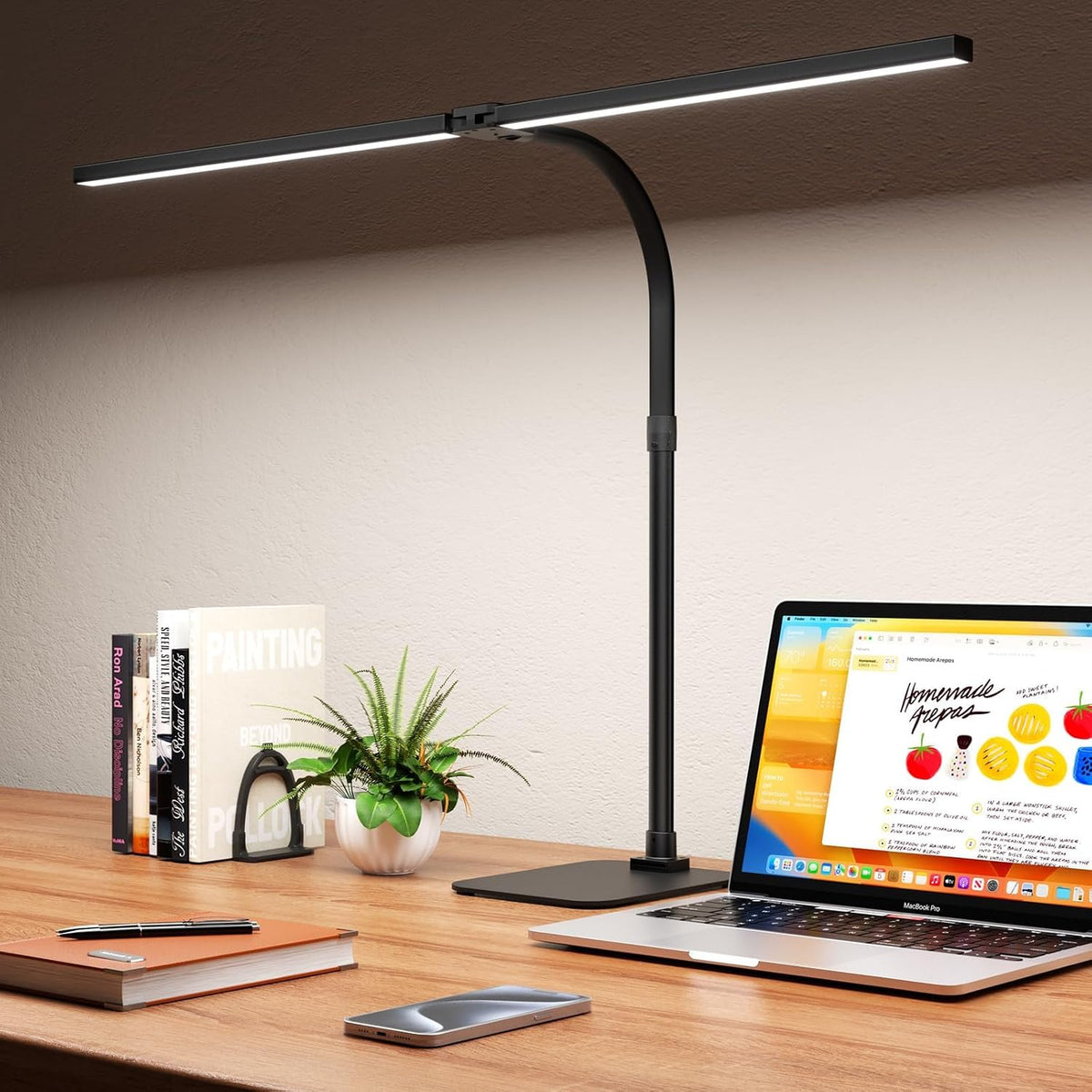 LED Desk Lamp Architect Task Light Dual Head Modern Flexible Gooseneck Tall