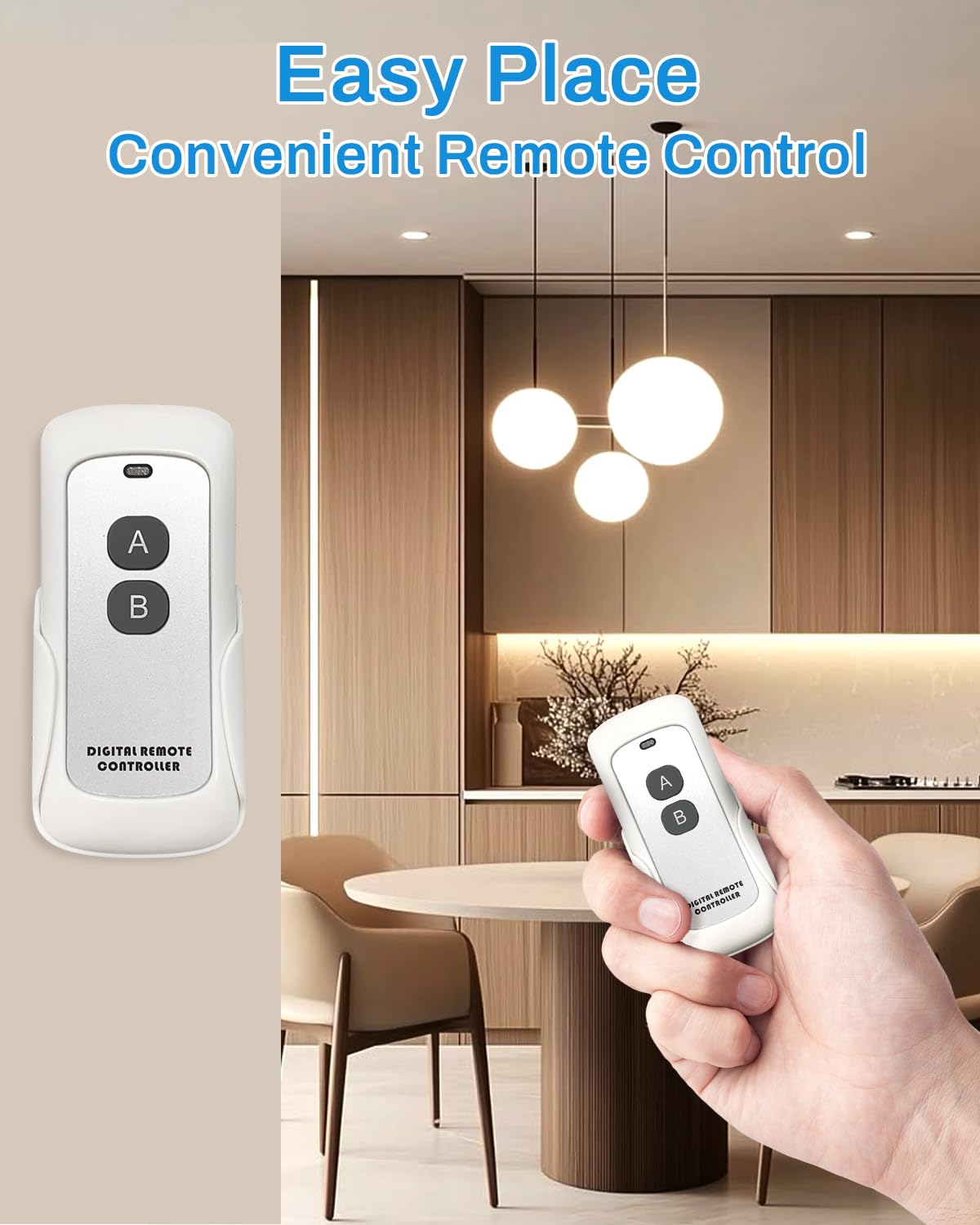 Smart Light Switch with Bluetooth Remote, Single Pole One-Way WiFi Wall Switch, Smart Life App & Voice Control, Compatible with Alexa & Google Assistant, Neutral Wire Required, No Hub Needed