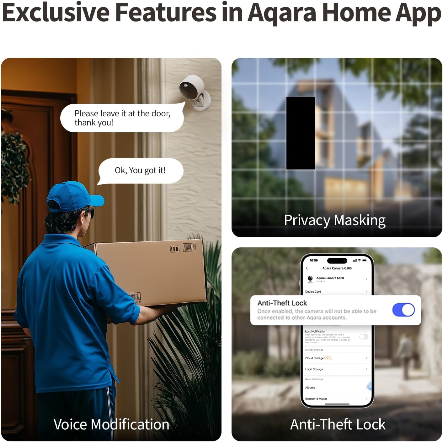 Aqara 2K Indoor/Outdoor Security Camera G100, HomeKit Secure Video, White | 2-Way Audio, Spotlight Color/IR Night Vision, AI Detection, 140° FOV, Wi-Fi 6, Supports HomeKit, Alexa, Google and IFTTT