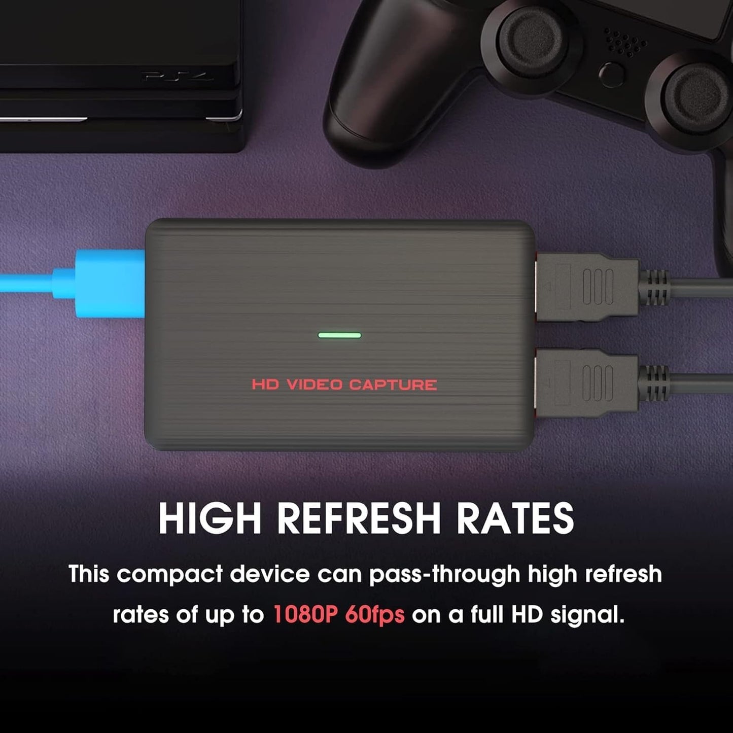 4K HDMI Game Video Capture Card, HD 1080P 60FPS Audio Video, Gaming, Live Streaming, USB 3.0 HDMI to USB Capture Card Compatible with Windows Linux Os X System Xbox 360,Wii U,PC