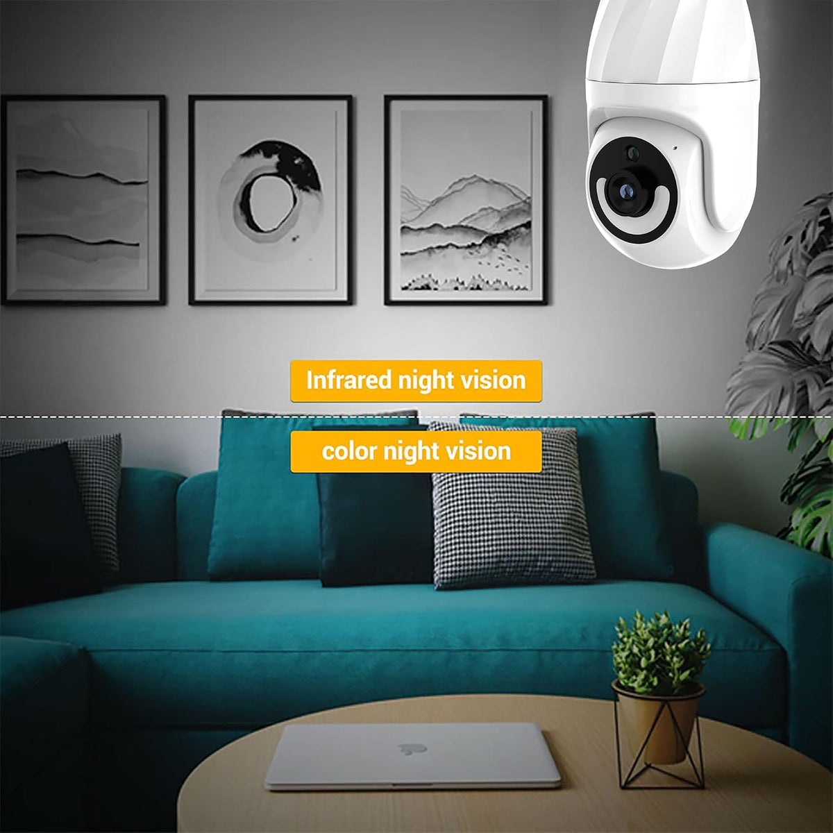 Ameyes 2PCS Indoor Camera Wireless with Light Socket, 1080P Dog/Pet Cameras