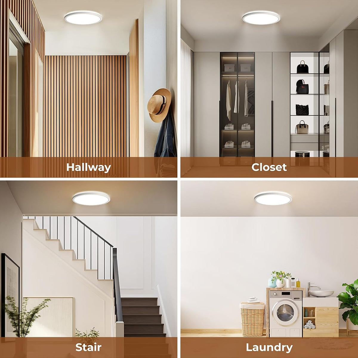 Matane 2Pack Motion Sensor LED Ceiling Light with Remote, 12 Inch Wired Flush Mount Light 3000K 4000K 5000K, 2400LM Dimmable Motion Sensor Light Indoor for Closet Hallway Laundry Stairs New Version