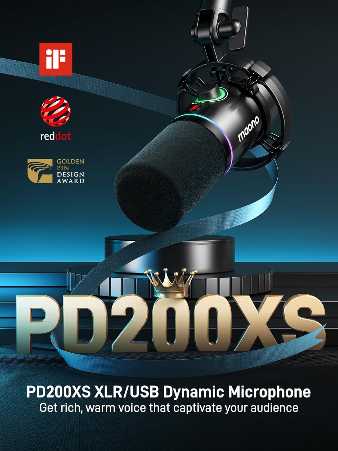MAONO G1 NEO & PD200XS Gaming Bundle: Audio Mixer and XLR Dynamic Mic | noise reduction, live podcast sessions, recording, creator desk setup, fun controls, complete starter streaming workflow