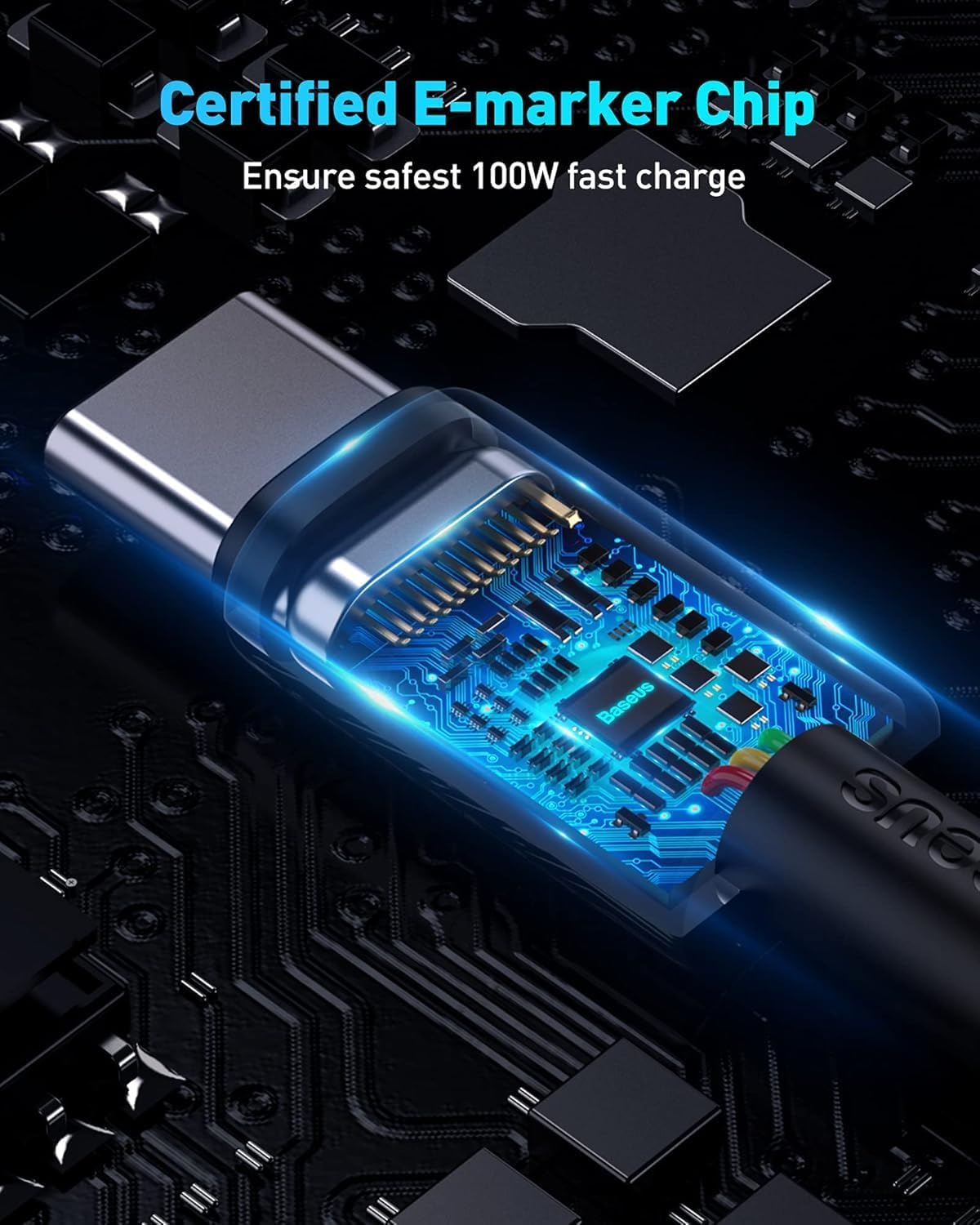 Baseus USB C Cable, 100W PD 5A QC 4.0 Fast Charging USB C to USB C Cable, Zinc Alloy Nylon Braided Type C Data Cable for Samsung S21 S20+ S10 Note 10 iPad Pro MacBook Pro Google Pixel and More (2M)