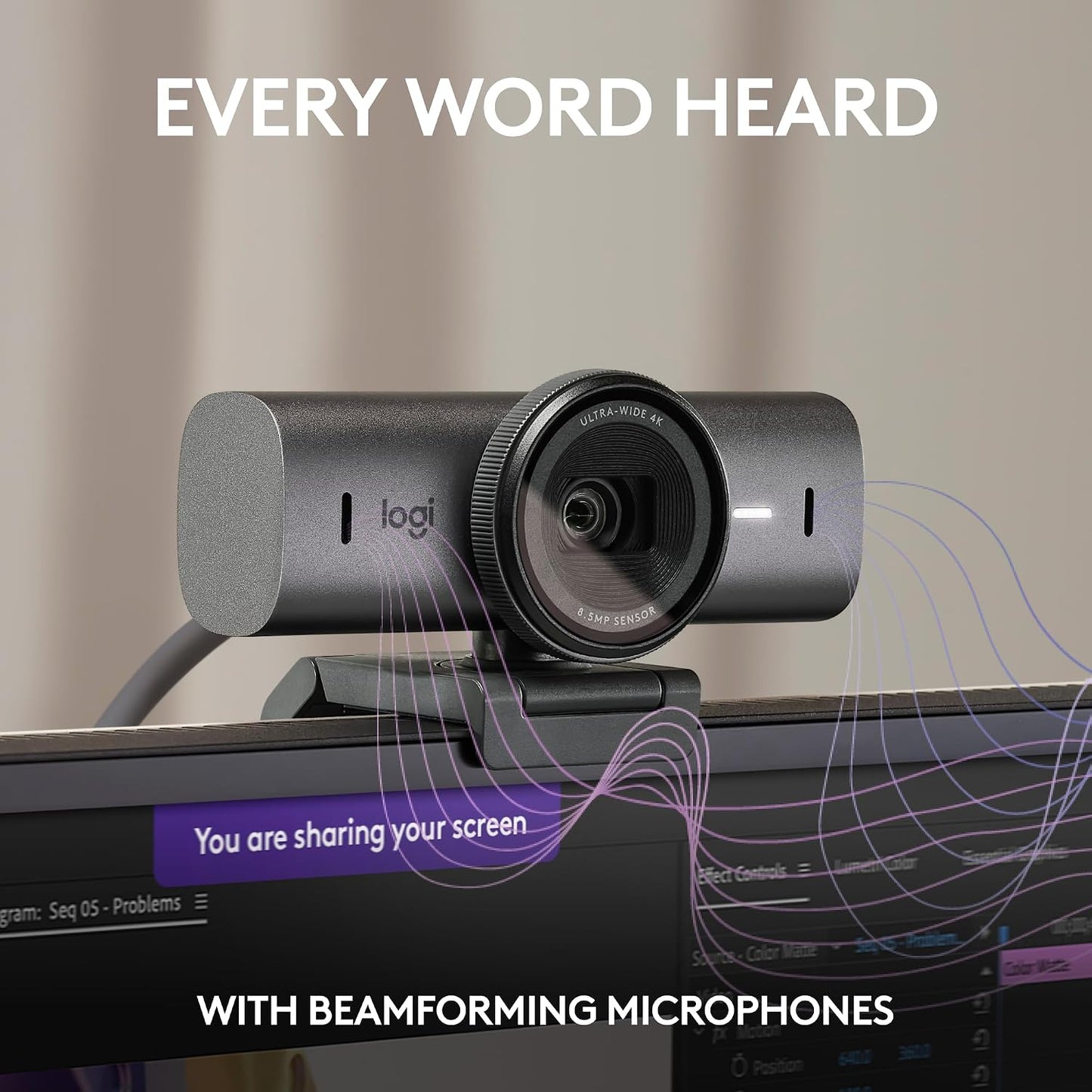 Logitech MX Brio Ultra HD 4K Webcam Collaboration and Streaming - Graphite | Ideal for collaboration and streaming, Show Mode, works with Microsoft Teams, Zoom, Google Meet, Nintendo Switch 2