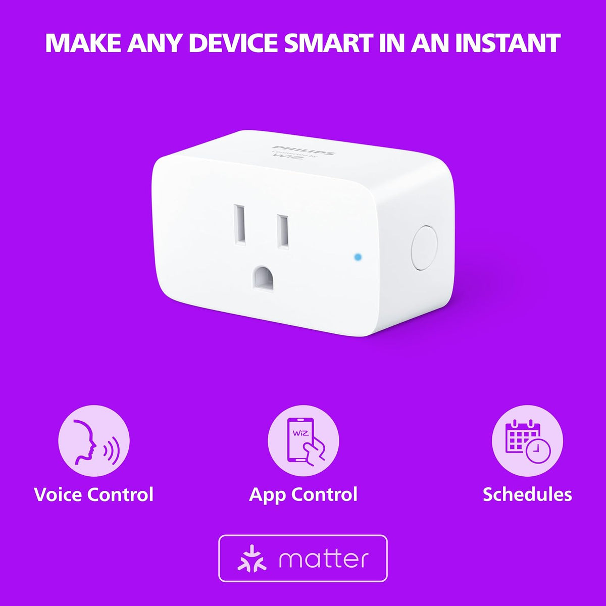 Philips Smart Lighting Smart Plug, Automations, Connected by WiZ, Alexa, Google Home, Apple Home