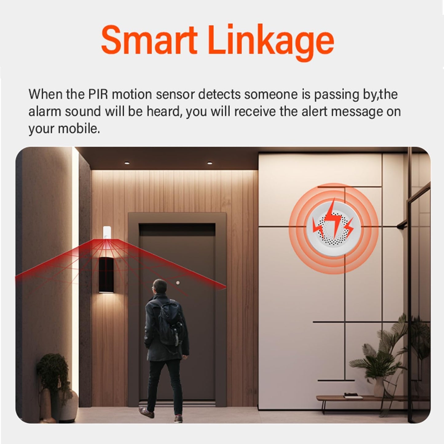 WiFi Siren Alarm: Wireless Burglar Alarm for Home Security and Smart Home Automation, 100dB Sounder, Tuya App Control, No Hub Required, Compatible with Alexa, Google Assistant