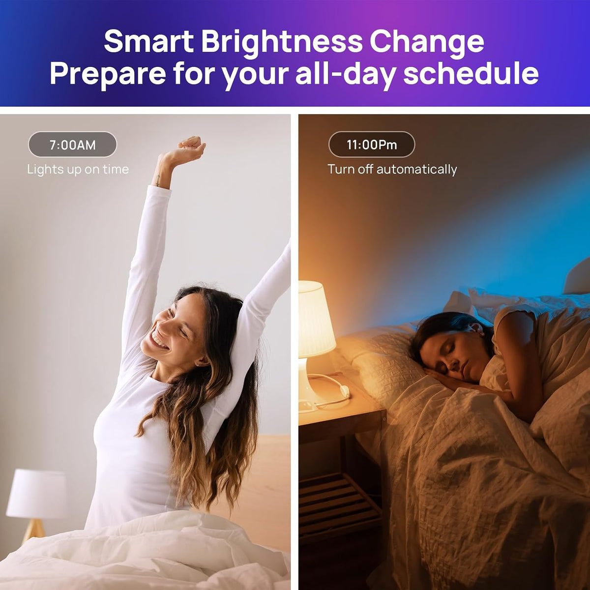 Consciot Smart Light Bulbs, WiFi Bluetooth Color Changing LED Light Bulb, Music Sync, 60W Equivalent Smart Bulb, A19 E26 RGBTW Light Bulbs That Works with Alexa/Google Home/Apple Home/Siri, 3 Pack