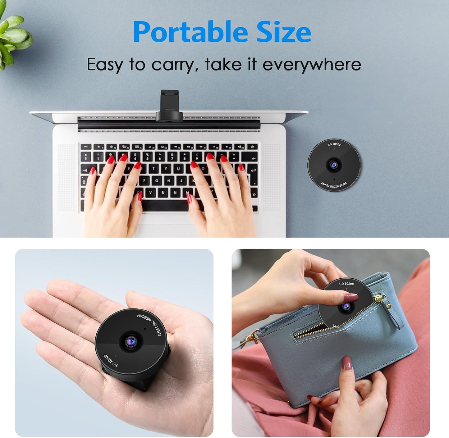 EMEET C950 1080P Webcam, USB Webcam with Microphone&Physical Privacy Cover | Auto Light Correction, Fixed Focus, USB Plug & Play, Ultra Web Cam w/ 70°View for Meeting/Online Classes/Zoom/YouTube